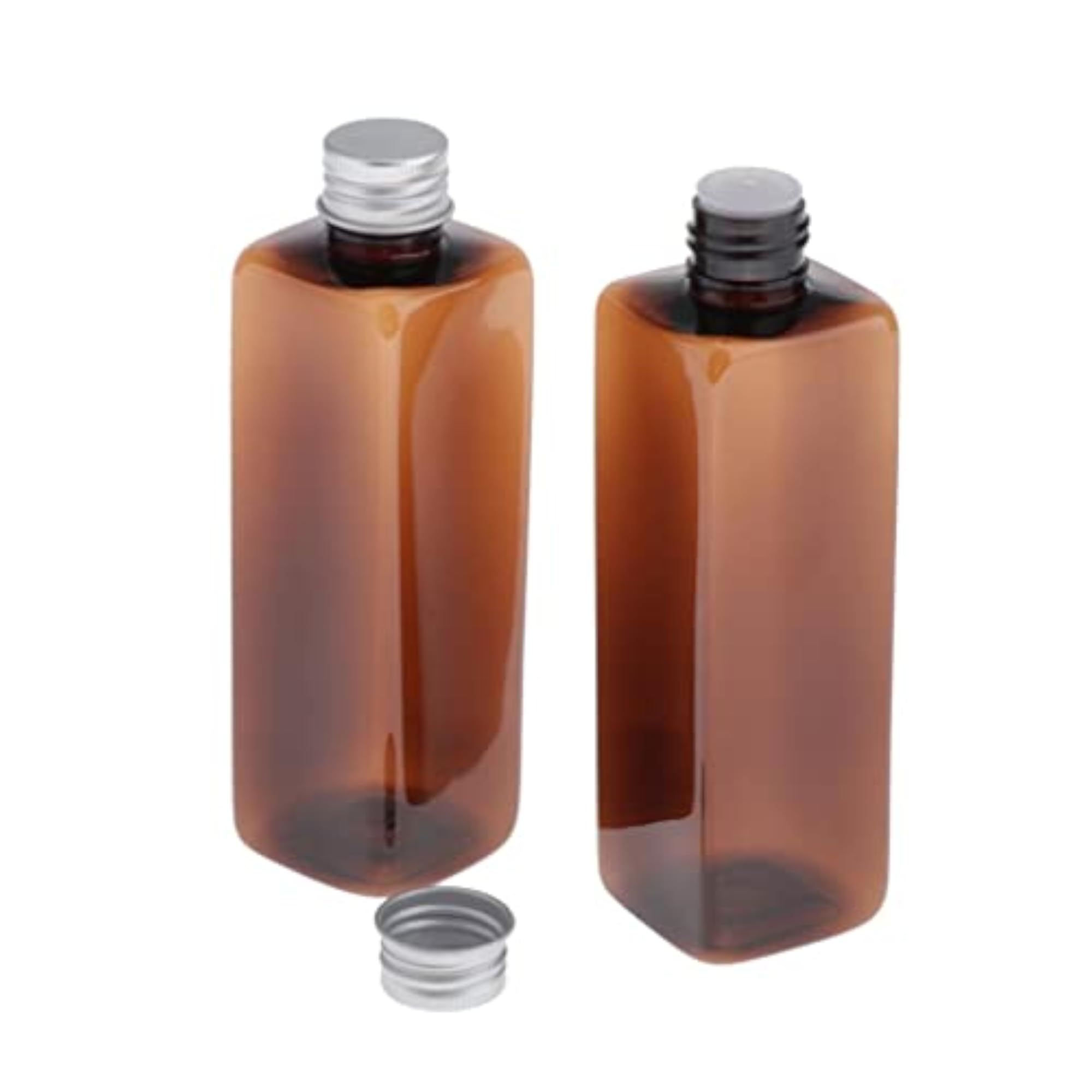 250ml Empty PP Shampoo Bottle Liquid Soap Lotion Container 2pcs Brown